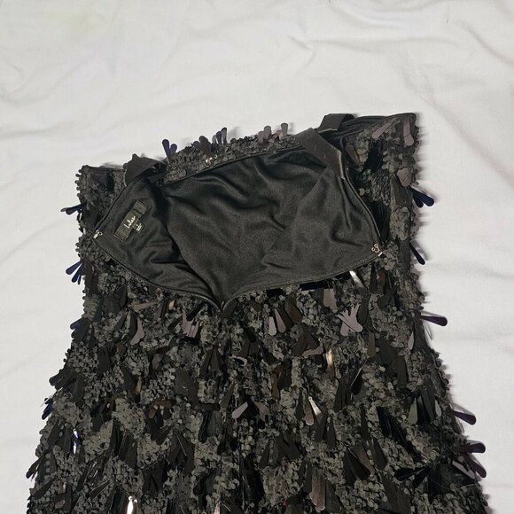 Lulus Never Ending Shine Black Sequin Fringe Dress Women Size L - Picture 15 of 16